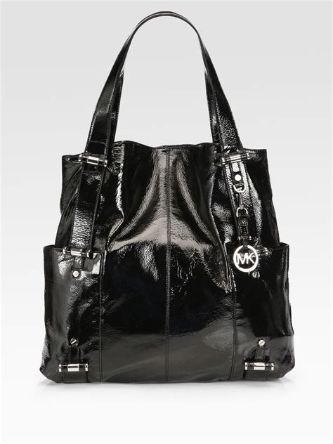 michael kors black purses uk|Michael Kors black patent tote.